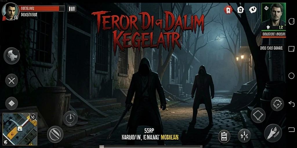 Screenshot menampilkan suasana mencekam dalam gameplay 55RP yang menyeramkan.