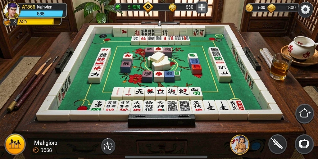 Tampilan gameplay Mahjong yang menantang dan mendebarkan di AT866.