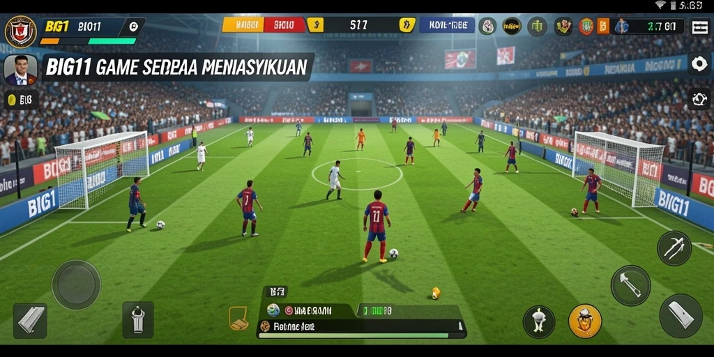 Tampilan utama BIG11 dengan aksi sepak bola yang mendebarkan.