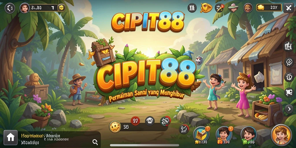 Tampilan gameplay menarik dari CIPIT88 dengan karakter lucu dan warna cerah.