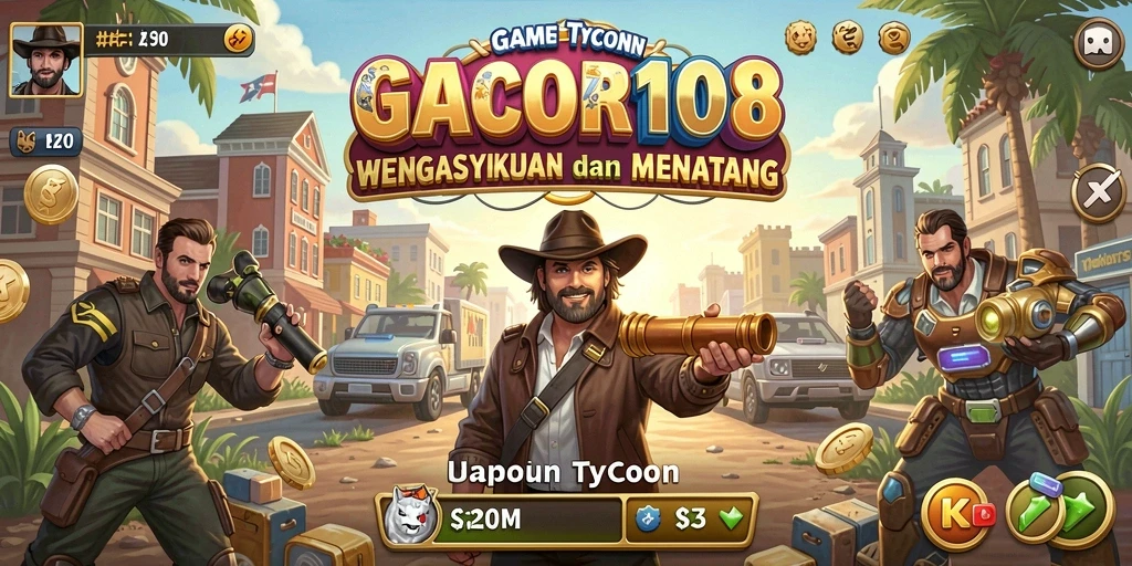 Screenshot gameplay GACOR108 menampilkan momen sibuk mengelola bisnis Tycoon.