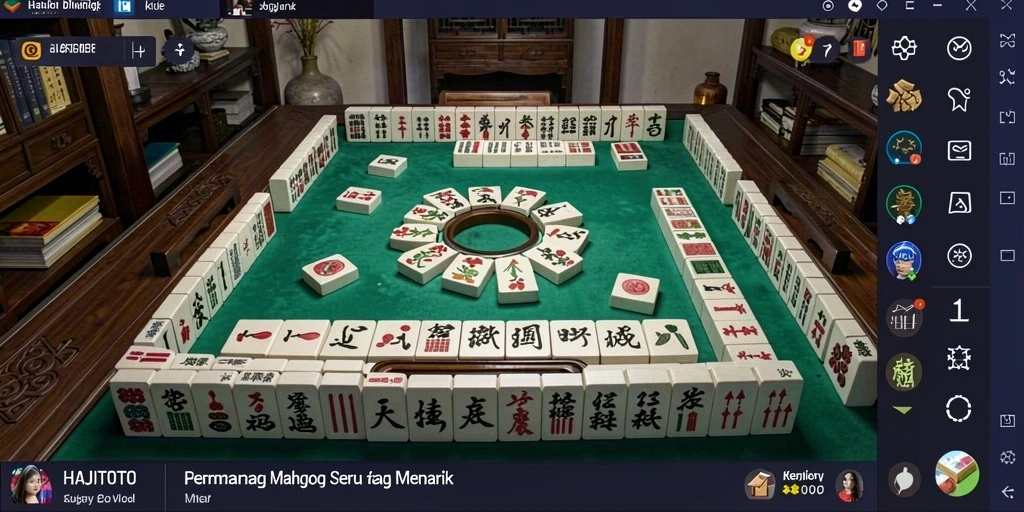 Screenshot gameplay HAJITOTO menampilkan papan Mahjong yang menarik.