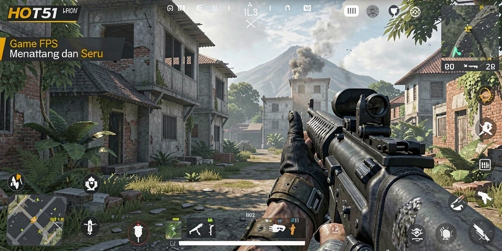 Tangkapan layar gameplay HOT51 menampilkan aksi tembak-menembak yang mendebarkan.