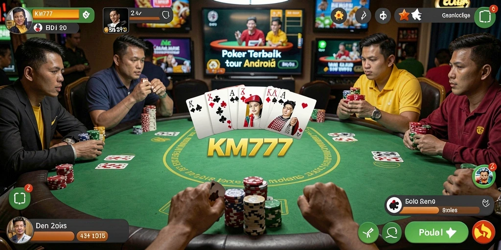 Tampilan gameplay seru di KM777 poker.