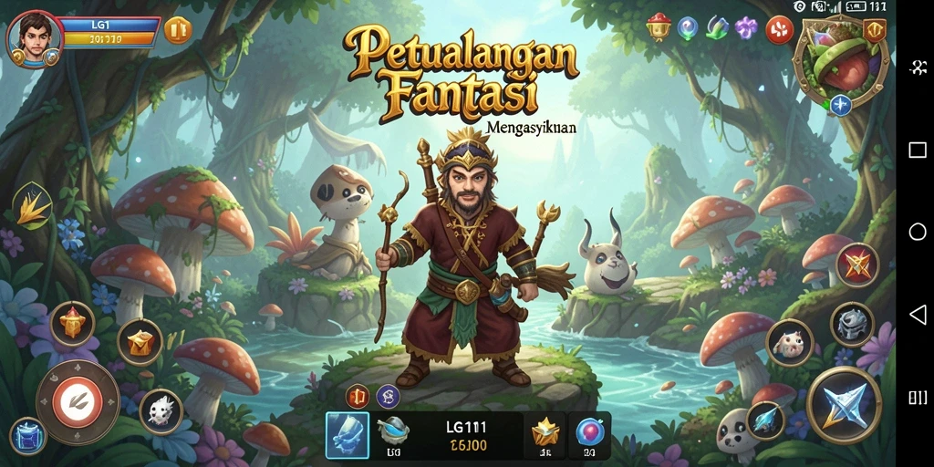 Screenshot menunjukkan aksi seru di dunia RPG yang luas.