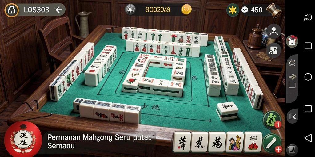 Screenshot gameplay LOS303 menunjukkan keseruan permainan Mahjong.