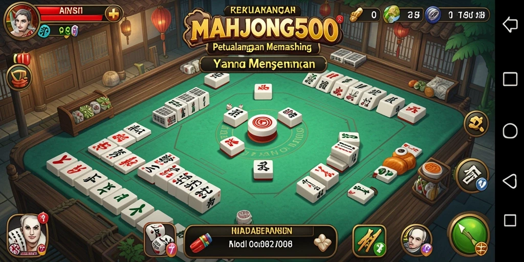 Tampilan menarik gameplay memancing di MAHJONG500.
