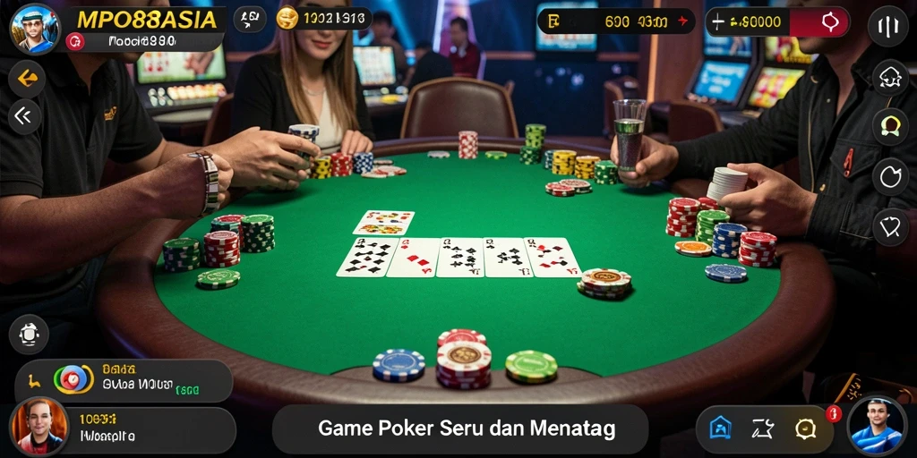 Tampilan gameplay Poker seru di MPO88ASIA dengan antarmuka yang menarik.