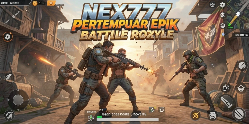 Tangkapan layar NEX777 menampilkan pertarungan intens dalam mode Battle Royale.