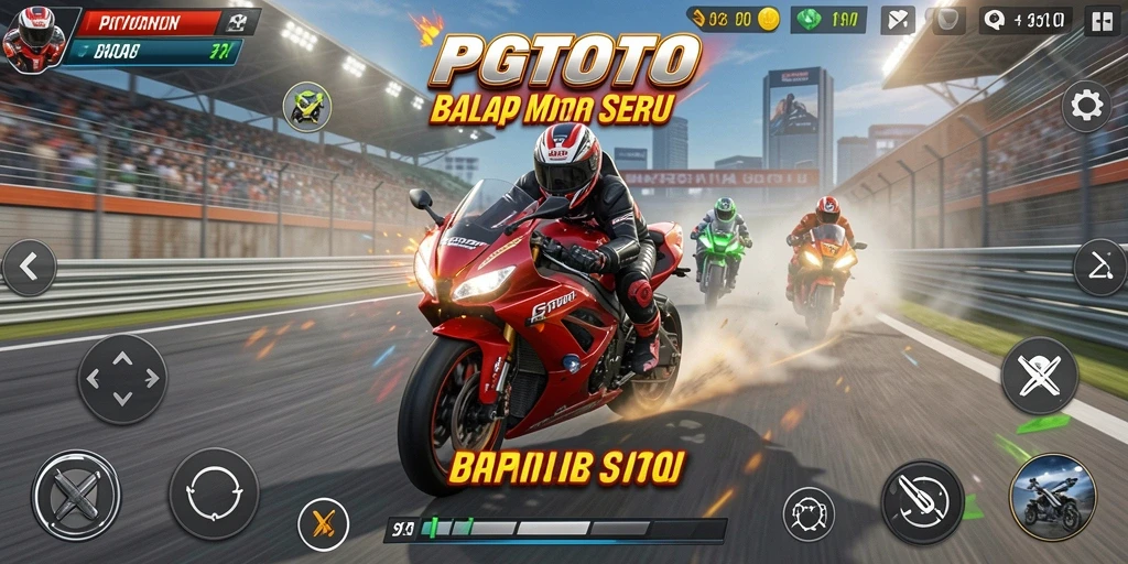 Gameplay seru balap motor di PGTOTO dengan berbagai lintasan.