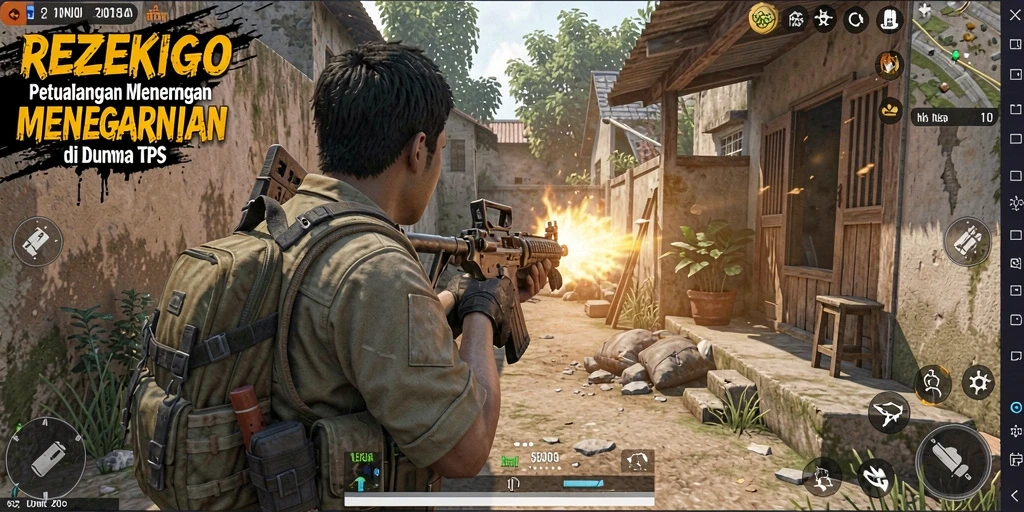Gameplay seru dan menegangkan di REZEKIGO dengan pertempuran TPS.