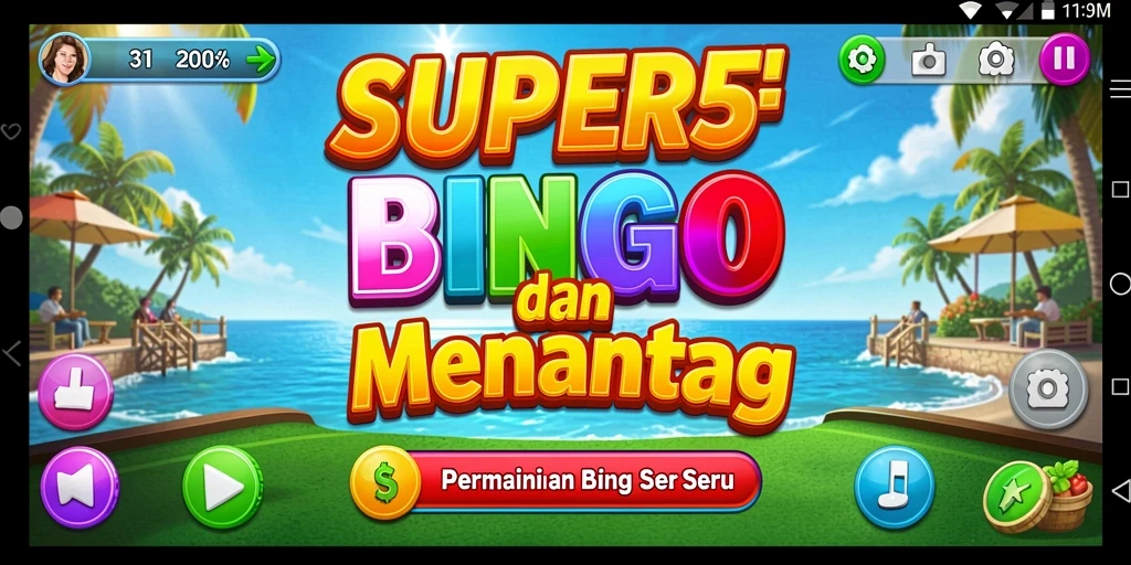 Tampilan gameplay Bingo yang menarik dan interaktif di SUPER5.