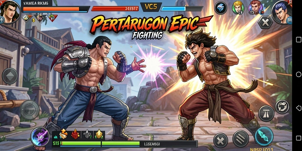 Pengalaman gameplay menegangkan dalam pertarungan Fighting seru.
